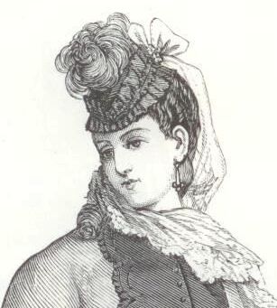 Here's the drawing from Harpers that inspired this pillbox hat.  This style was meant to be worn with a day dress for visiting or travelling.